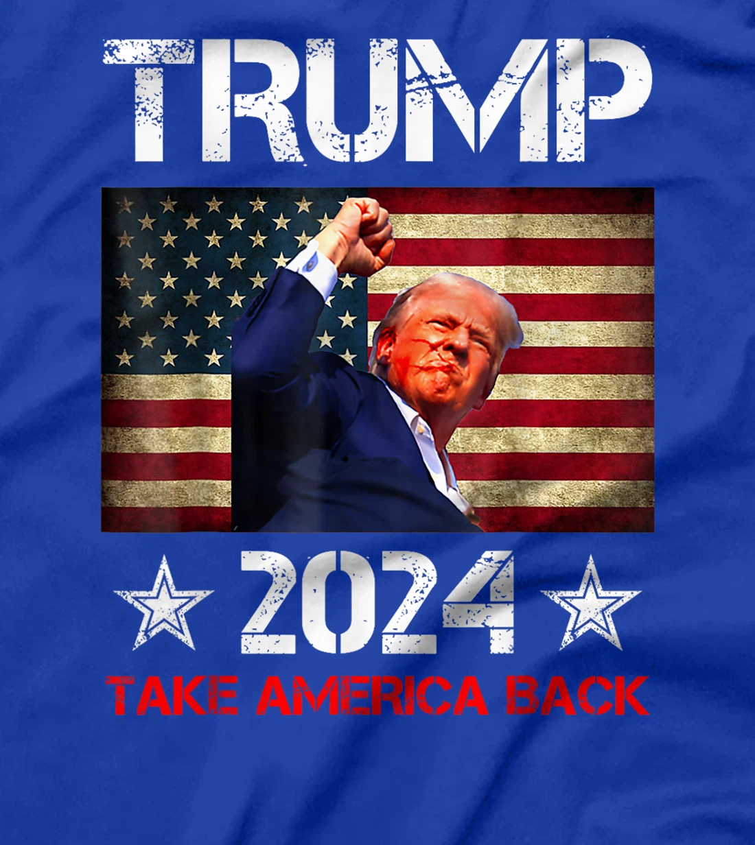 Trump 2024 Take America Back Vintage President American Flag T-Shirt