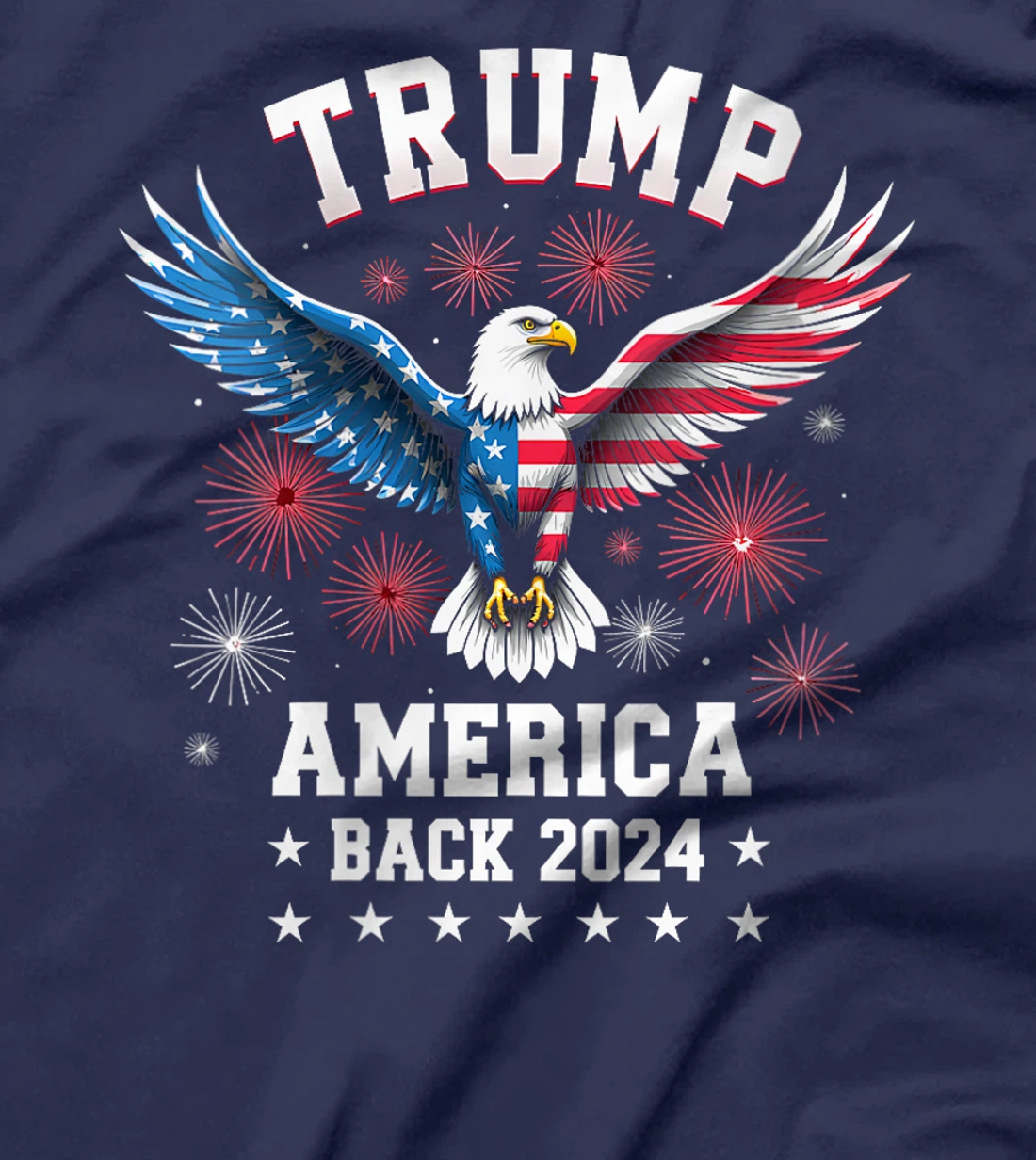 Womens Trump Take America Back 2024 American Flag Eagle President T-Shirt