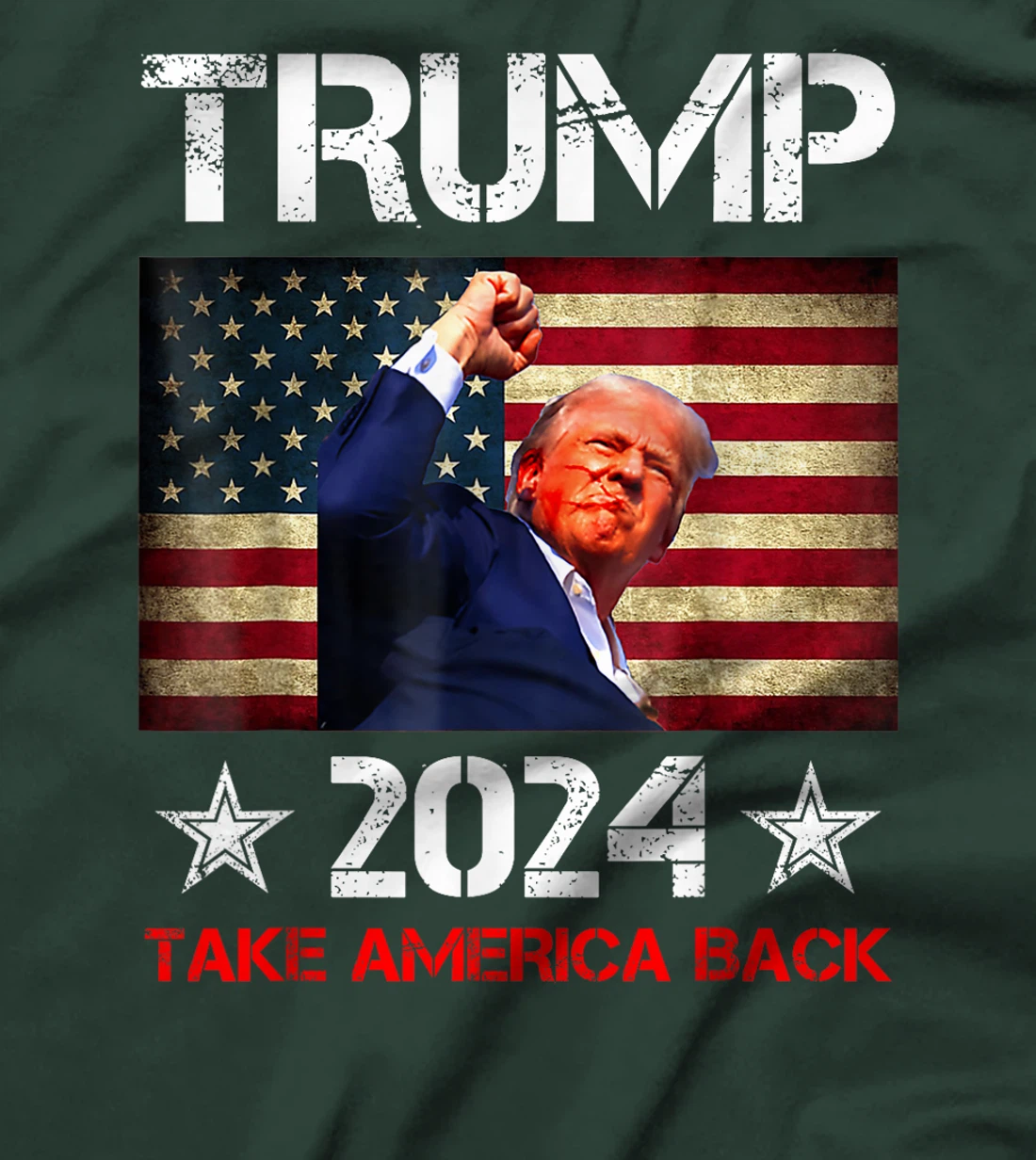 Trump 2024 Take America Back Vintage President American Flag T-Shirt