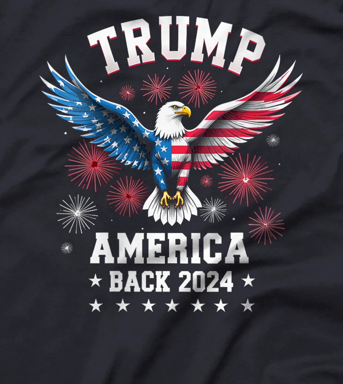 Womens Trump Take America Back 2024 American Flag Eagle President T-Shirt