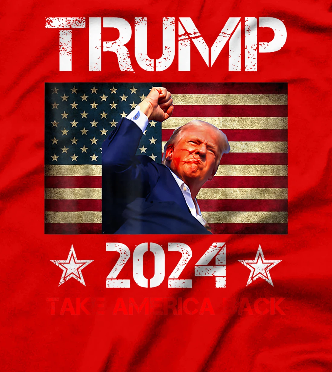Trump 2024 Take America Back Vintage President American Flag T-Shirt