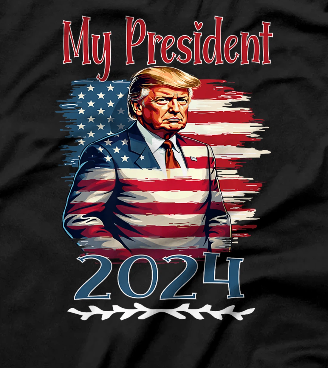 Donald Trump 2024 Back Election President American Flag Premium T-Shirt