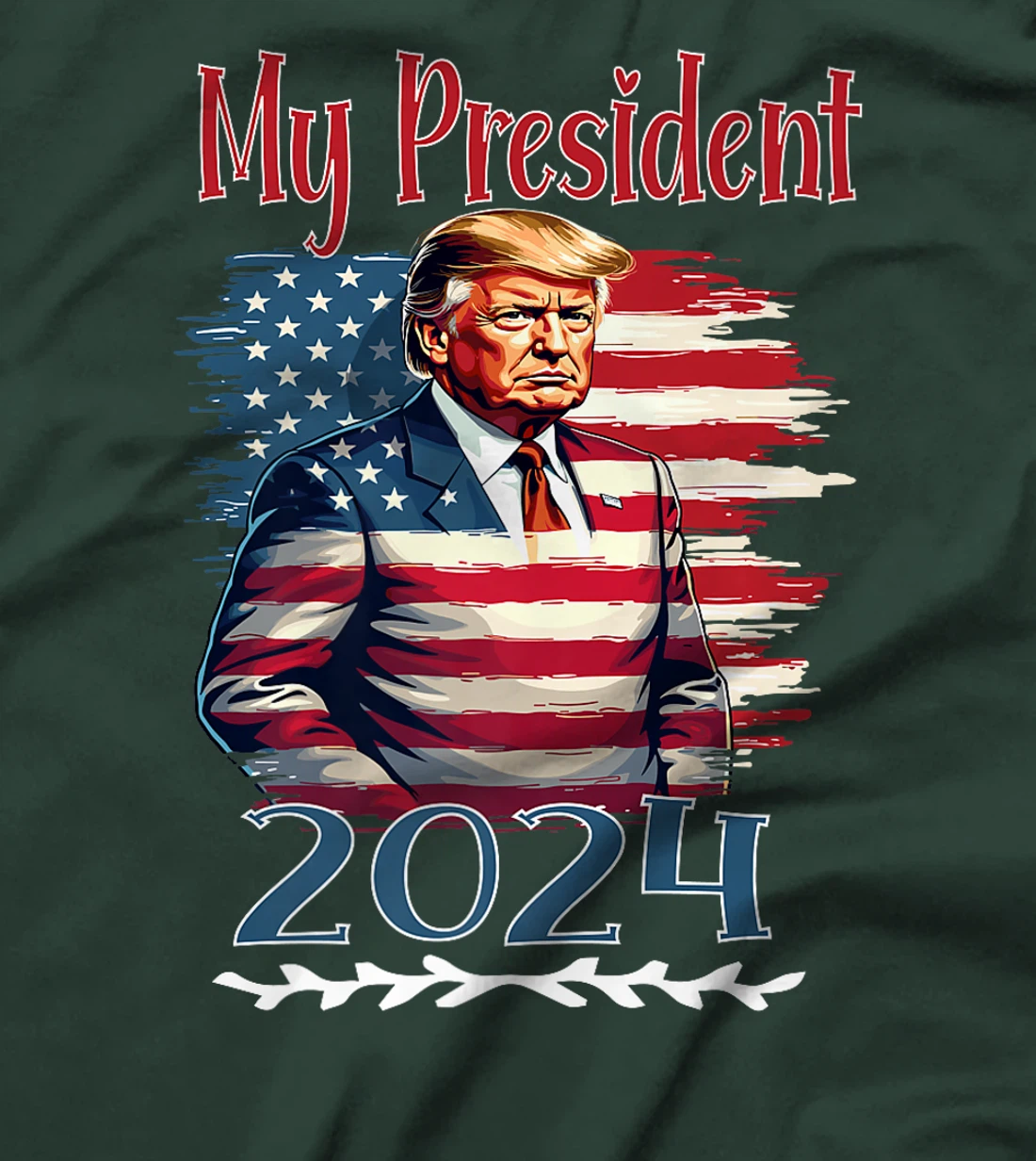 Donald Trump 2024 Back Election President American Flag Premium T-Shirt
