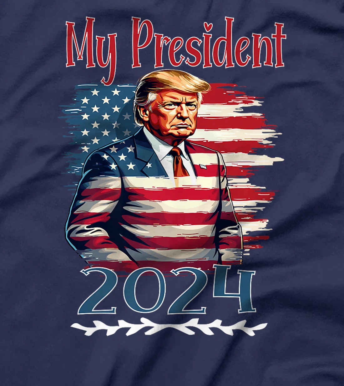 Donald Trump 2024 Back Election President American Flag Premium T-Shirt