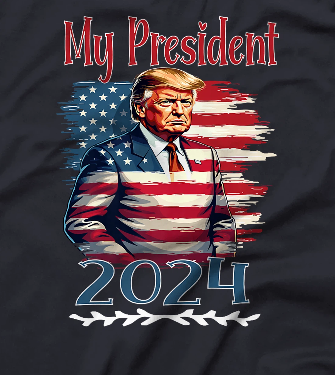 Donald Trump 2024 Back Election President American Flag Premium T-Shirt