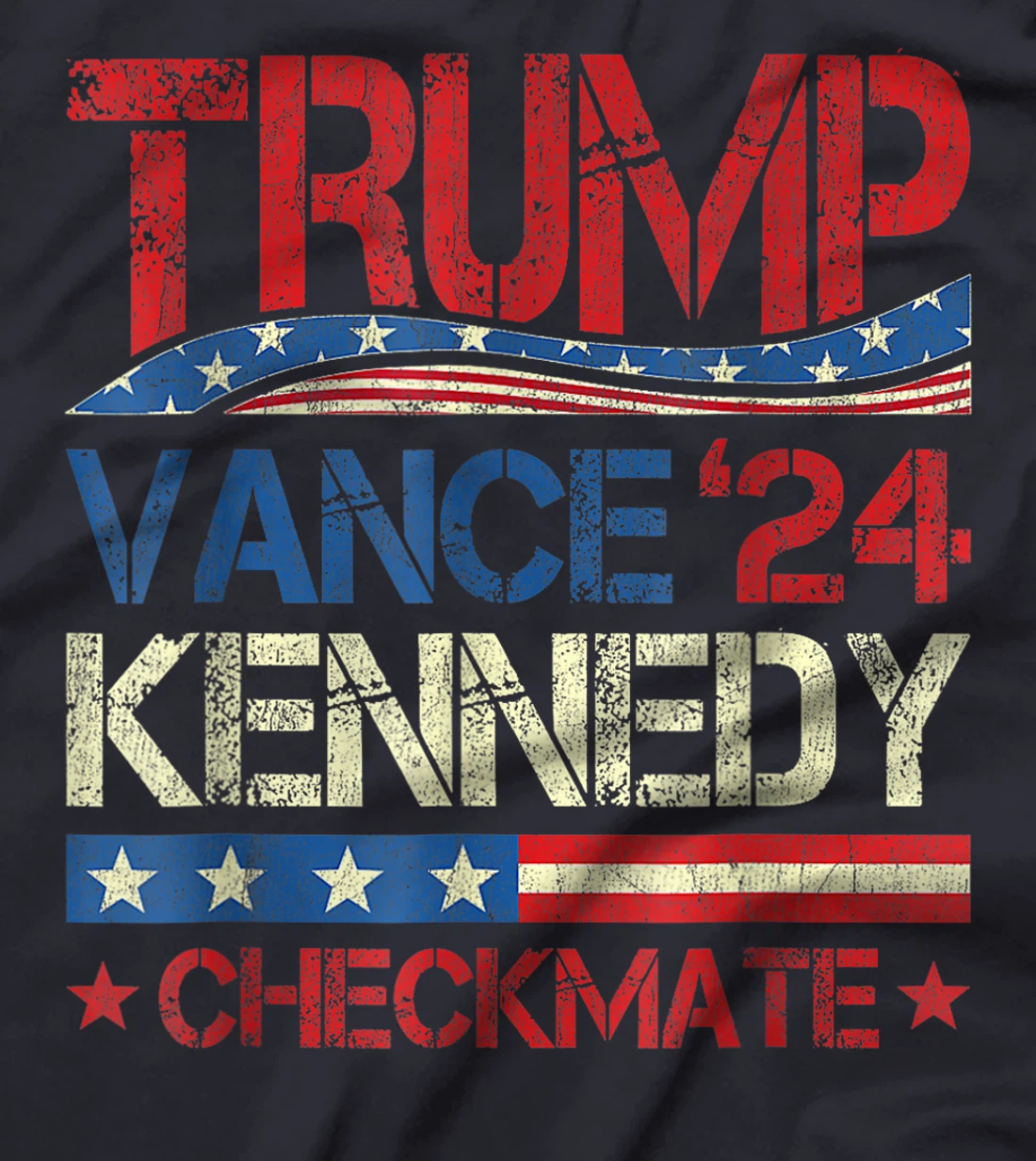 Trump Vance Kennedy Checkmate 2024 Election Republican Retro T-Shirt