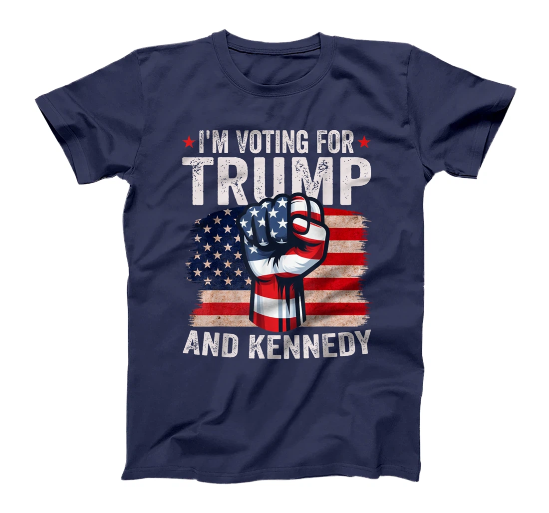 I'm Voting For Trump And Kennedy 2024 USA Flag Pro Trump T-Shirt