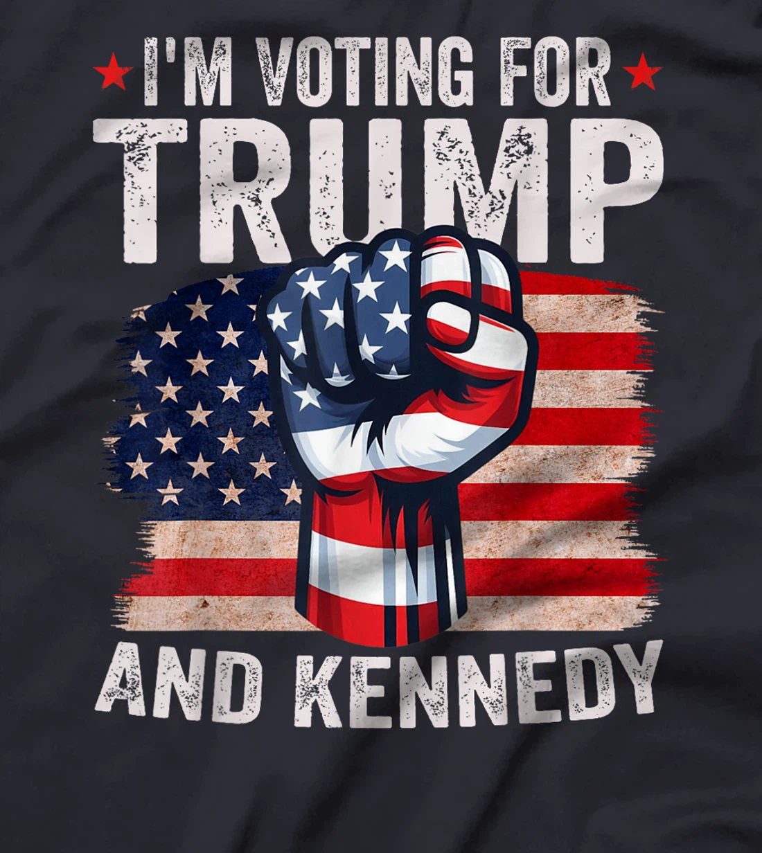 I'm Voting For Trump And Kennedy 2024 USA Flag Pro Trump T-Shirt