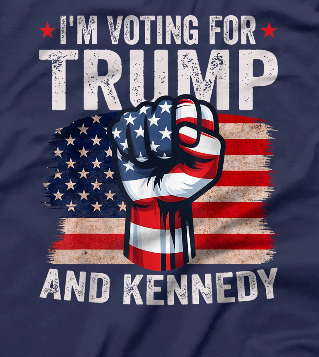 I'm Voting For Trump And Kennedy 2024 USA Flag Pro Trump T-Shirt