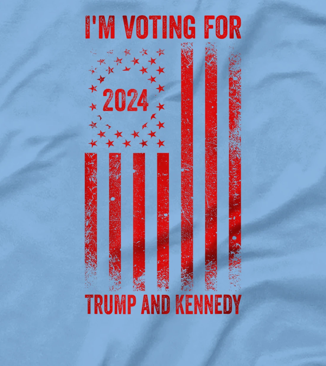 I'm Voting For Trump And Kennedy 2024 Red USA Flag T-Shirt
