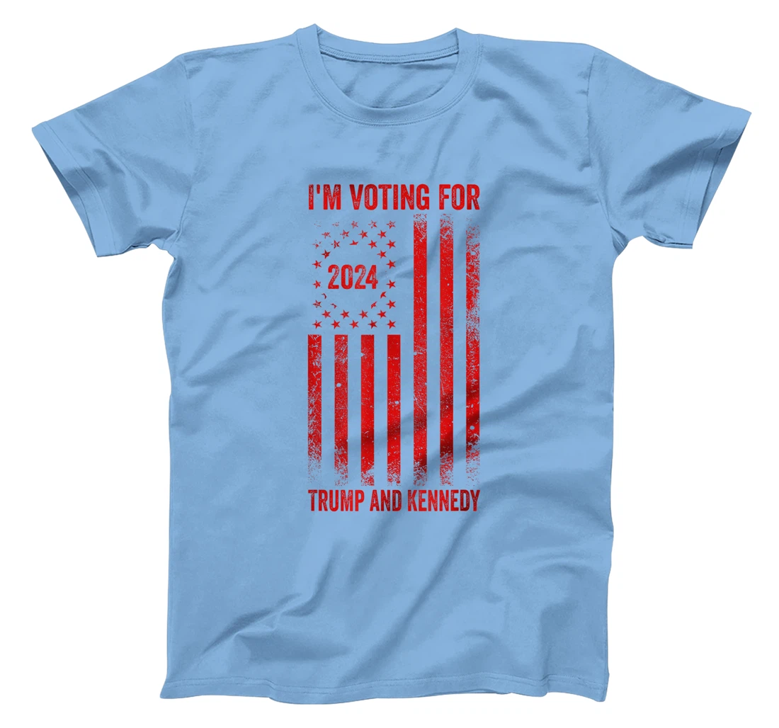 I'm Voting For Trump And Kennedy 2024 Red USA Flag T-Shirt