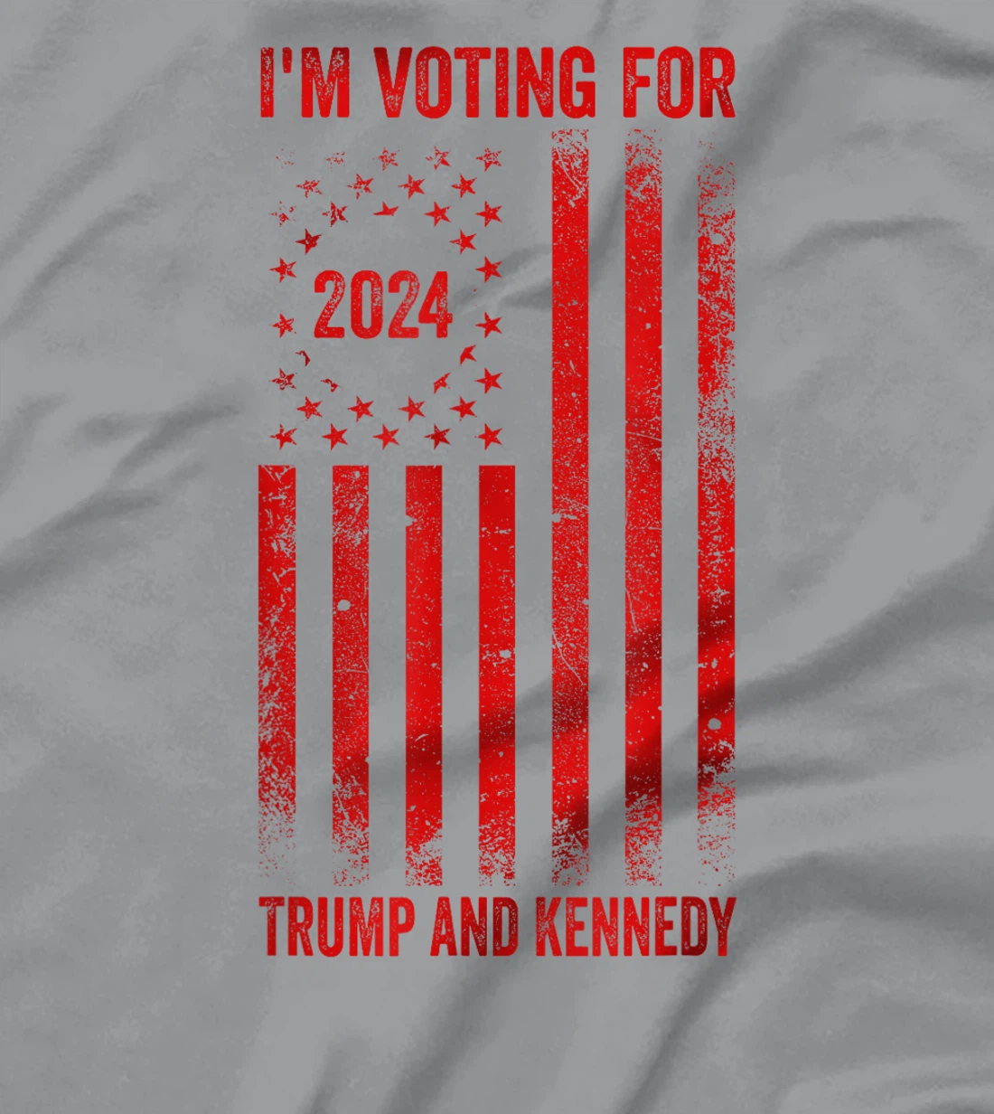 I'm Voting For Trump And Kennedy 2024 Red USA Flag T-Shirt