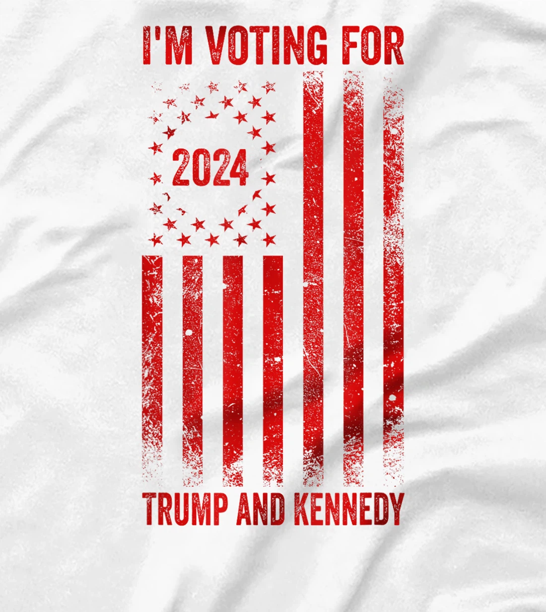 I'm Voting For Trump And Kennedy 2024 Red USA Flag T-Shirt