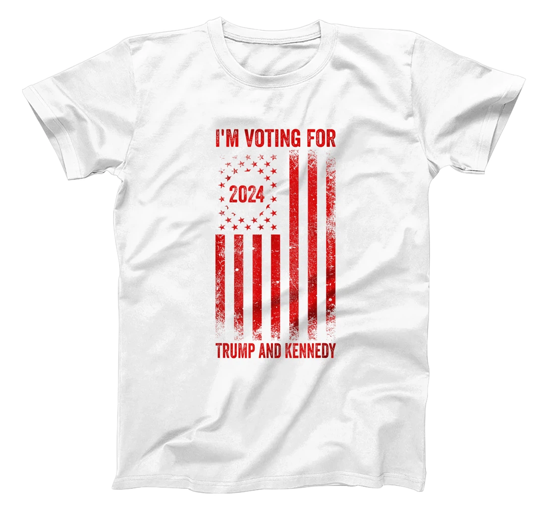I'm Voting For Trump And Kennedy 2024 Red USA Flag T-Shirt