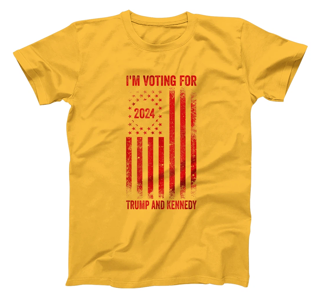 I'm Voting For Trump And Kennedy 2024 Red USA Flag T-Shirt