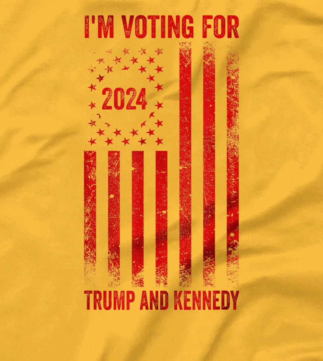 I'm Voting For Trump And Kennedy 2024 Red USA Flag T-Shirt