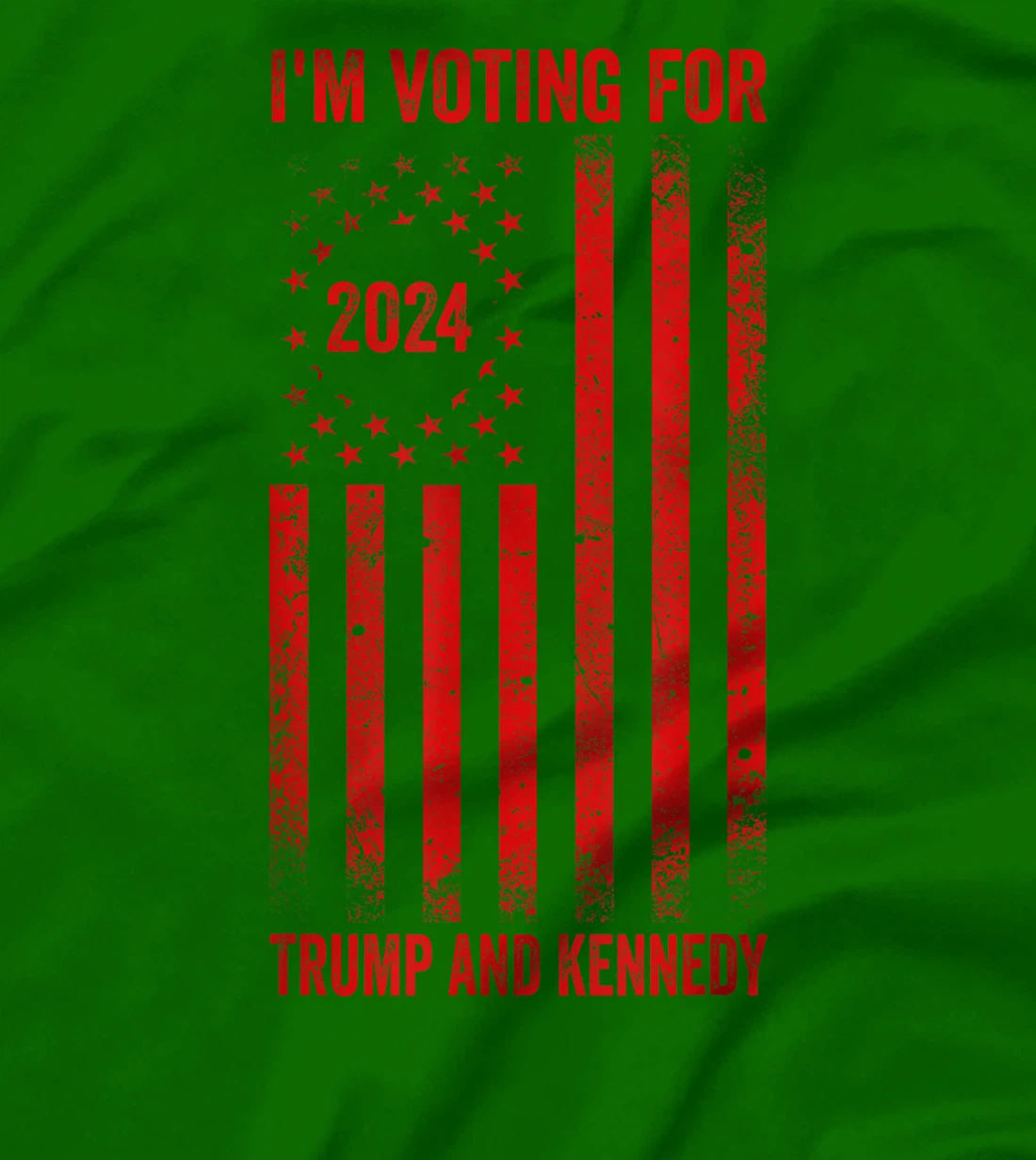 I'm Voting For Trump And Kennedy 2024 Red USA Flag T-Shirt