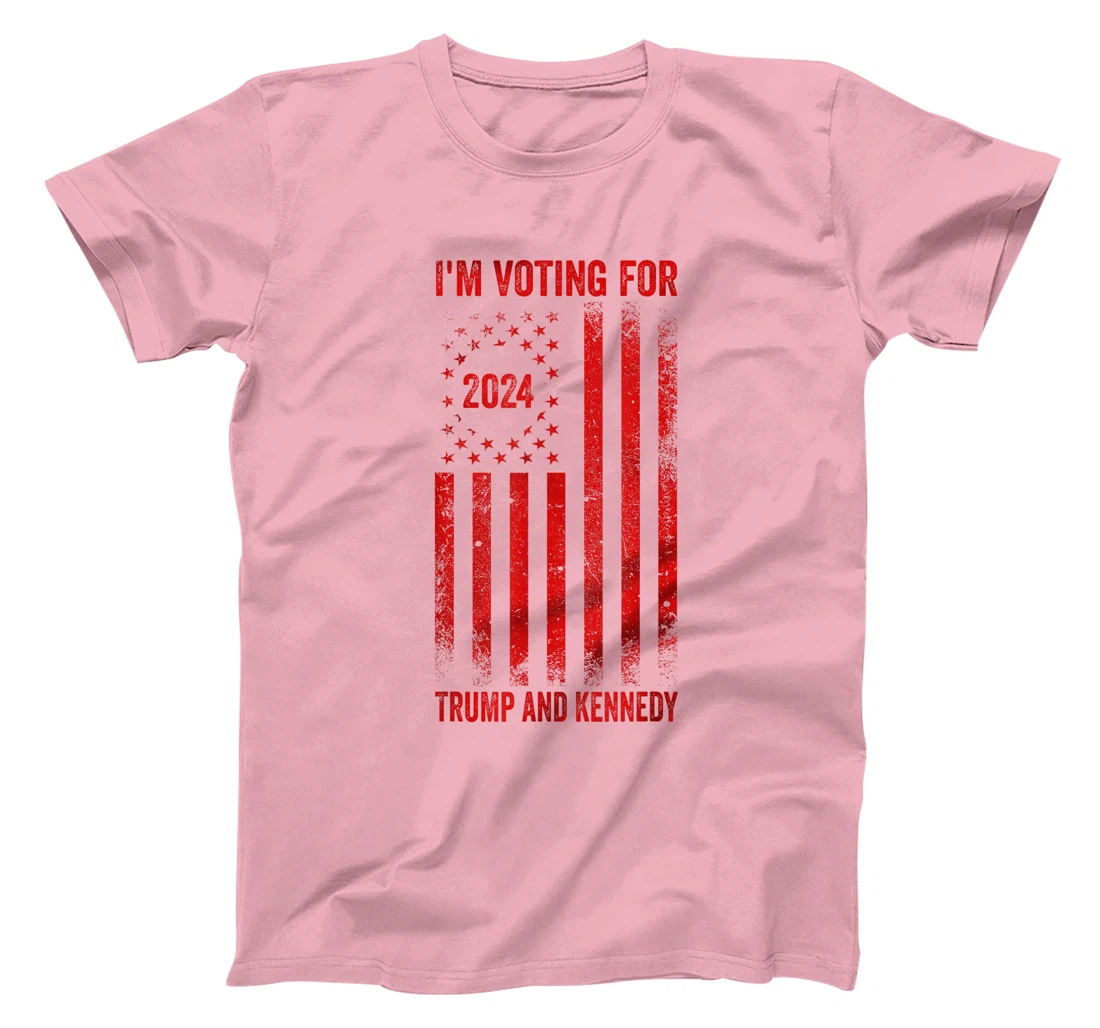 I'm Voting For Trump And Kennedy 2024 Red USA Flag T-Shirt