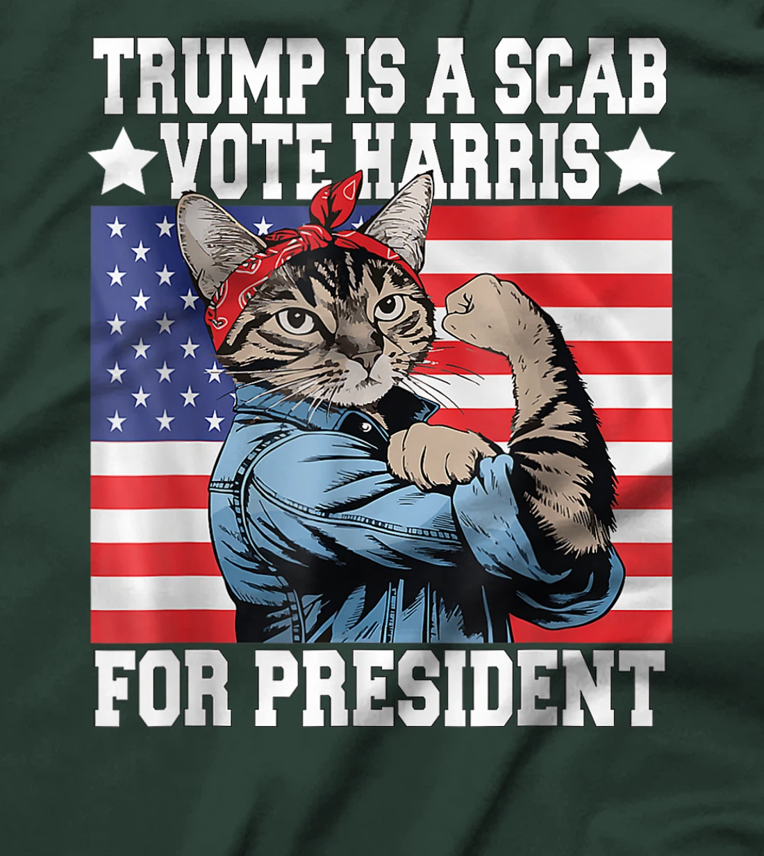 Trump is a Scab Vote Harris Waltz 2024 Cat Ladies President T-Shirt