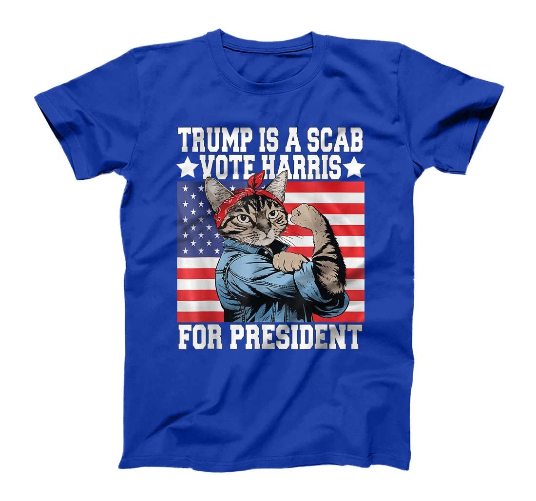 Trump is a Scab Vote Harris Waltz 2024 Cat Ladies President T-Shirt
