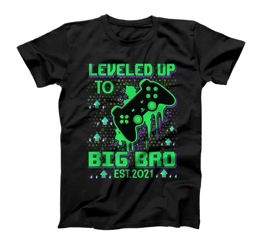 I Leveled Up To Big Brother Est 2021 Promoted To Big Bro T-Shirt