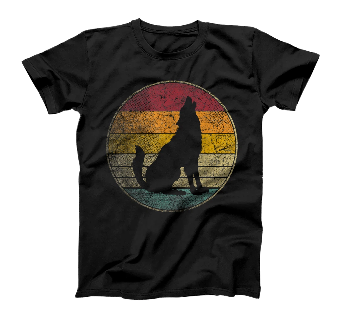 Wolf Vintage Distressed Retro Style Silhouette 70s 80s Gift T-Shirt