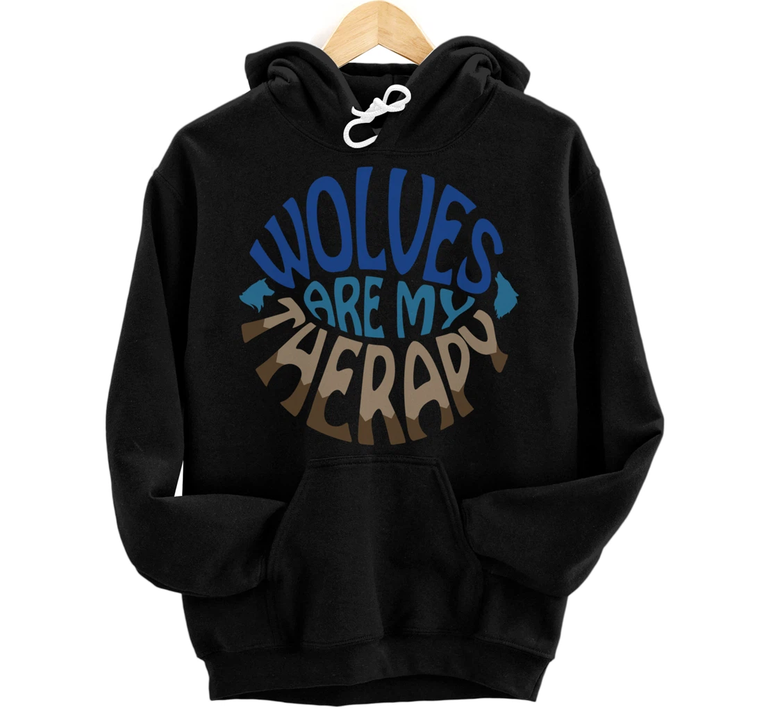 Forest Animal Wolves as Therapy Canine Nature Pullover Hoodie