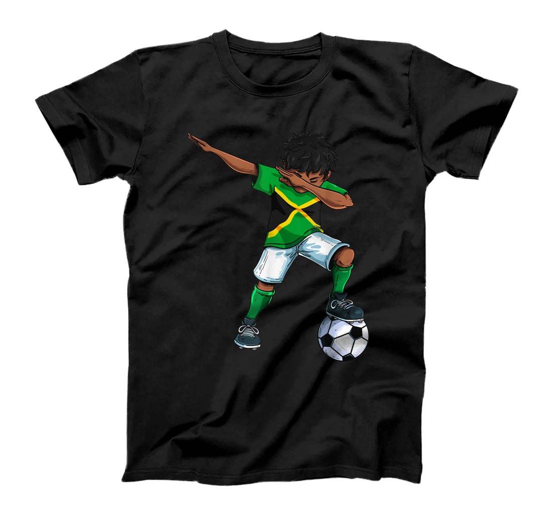 Dabbing Soccer Boy Jamaica - Jamaican Football Gift for Boys T-Shirt