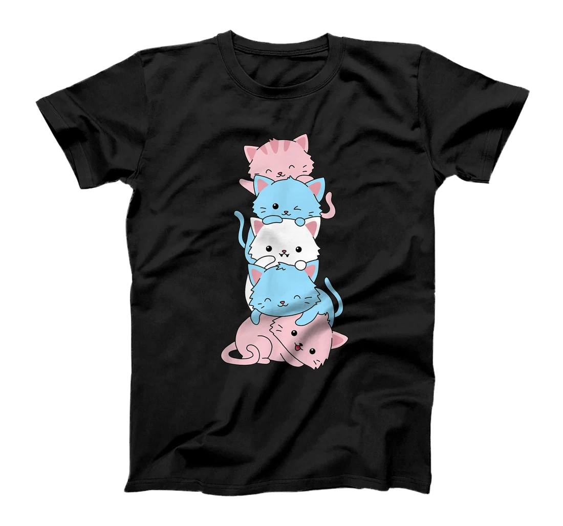 Kawaii Cat Shirt Japanese Anime Gifts LGBT Transgender Flag T-Shirt