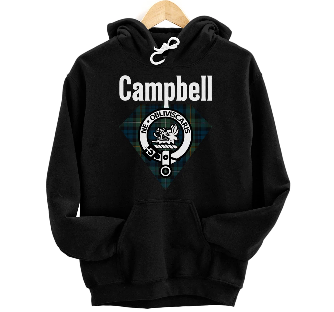 Campbell Clan Scottish Name Coat Of Arms Tartan Pullover Hoodie