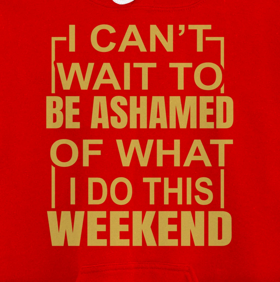 Funny I Can't Wait To Be Ashamed Of What I Do This Weekend Pullover Hoodie