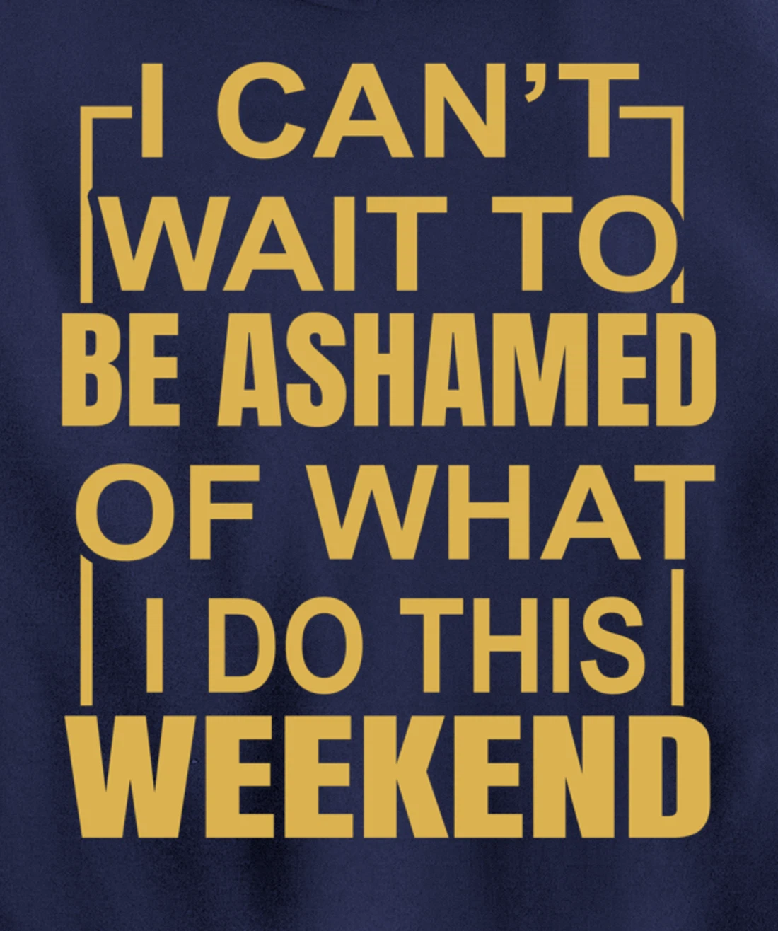 Funny I Can't Wait To Be Ashamed Of What I Do This Weekend Pullover Hoodie