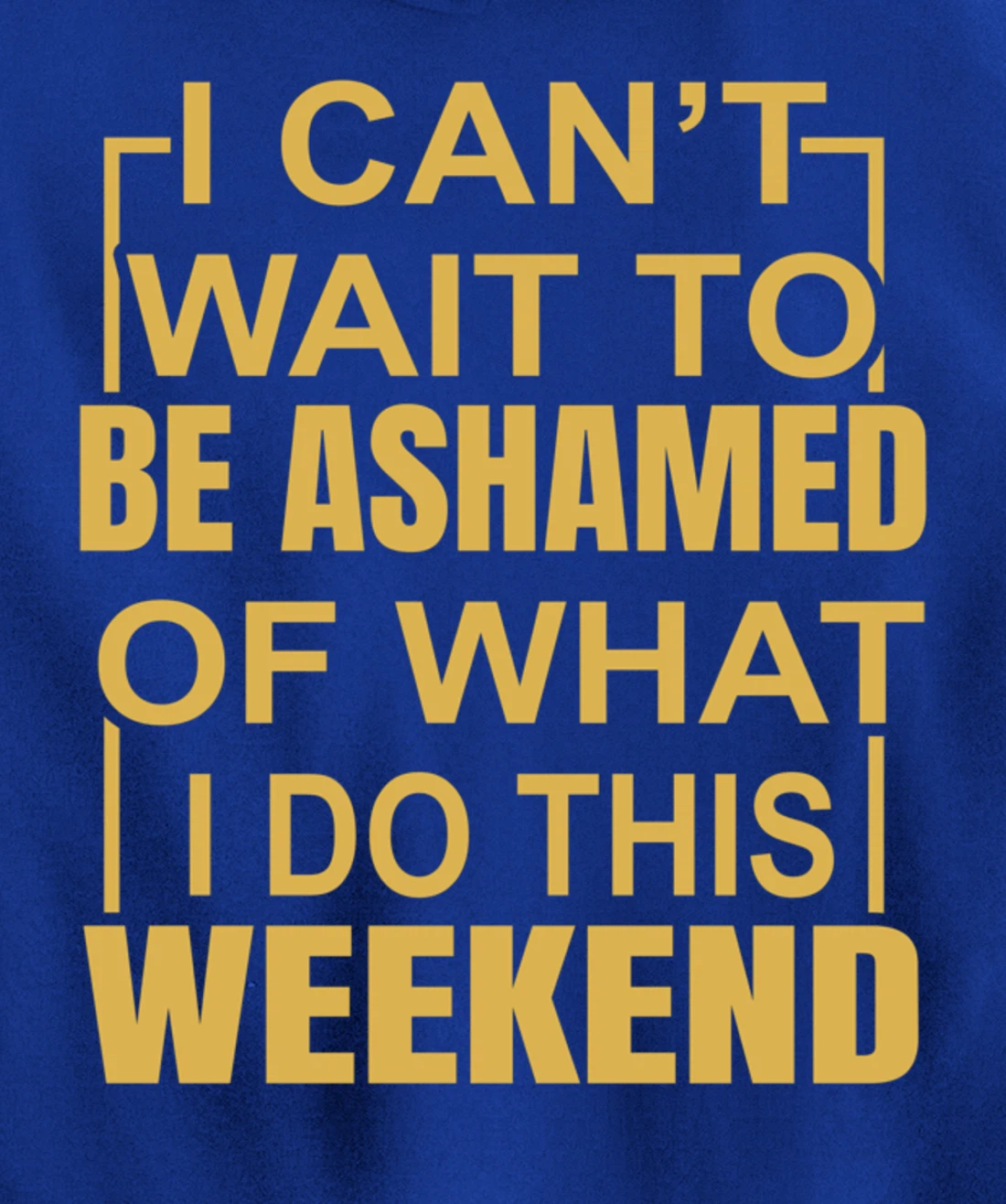 Funny I Can't Wait To Be Ashamed Of What I Do This Weekend Pullover Hoodie