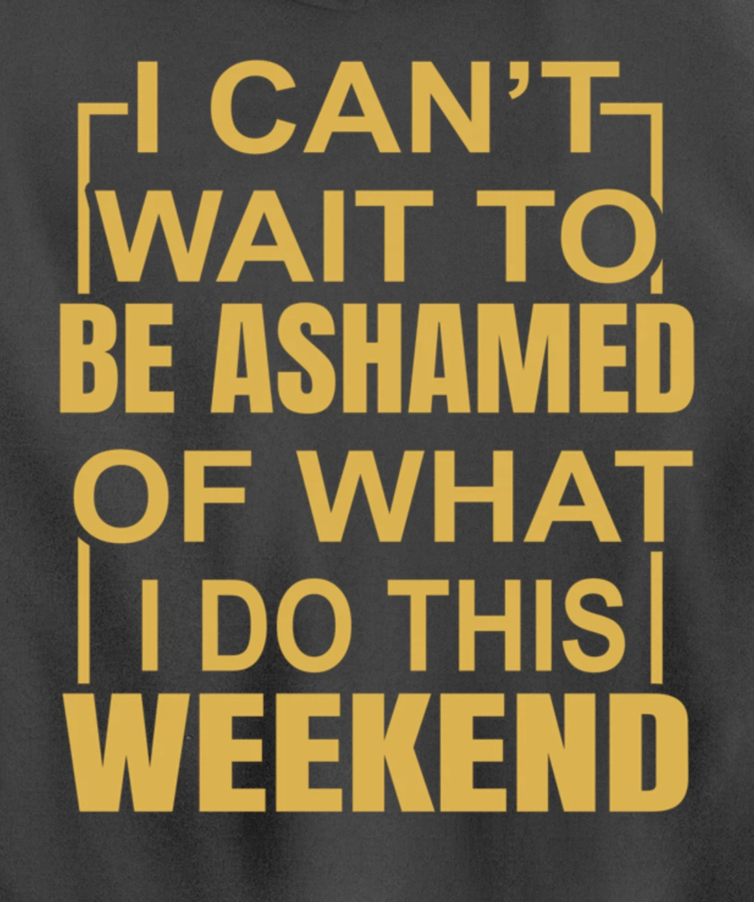 Funny I Can't Wait To Be Ashamed Of What I Do This Weekend Pullover Hoodie