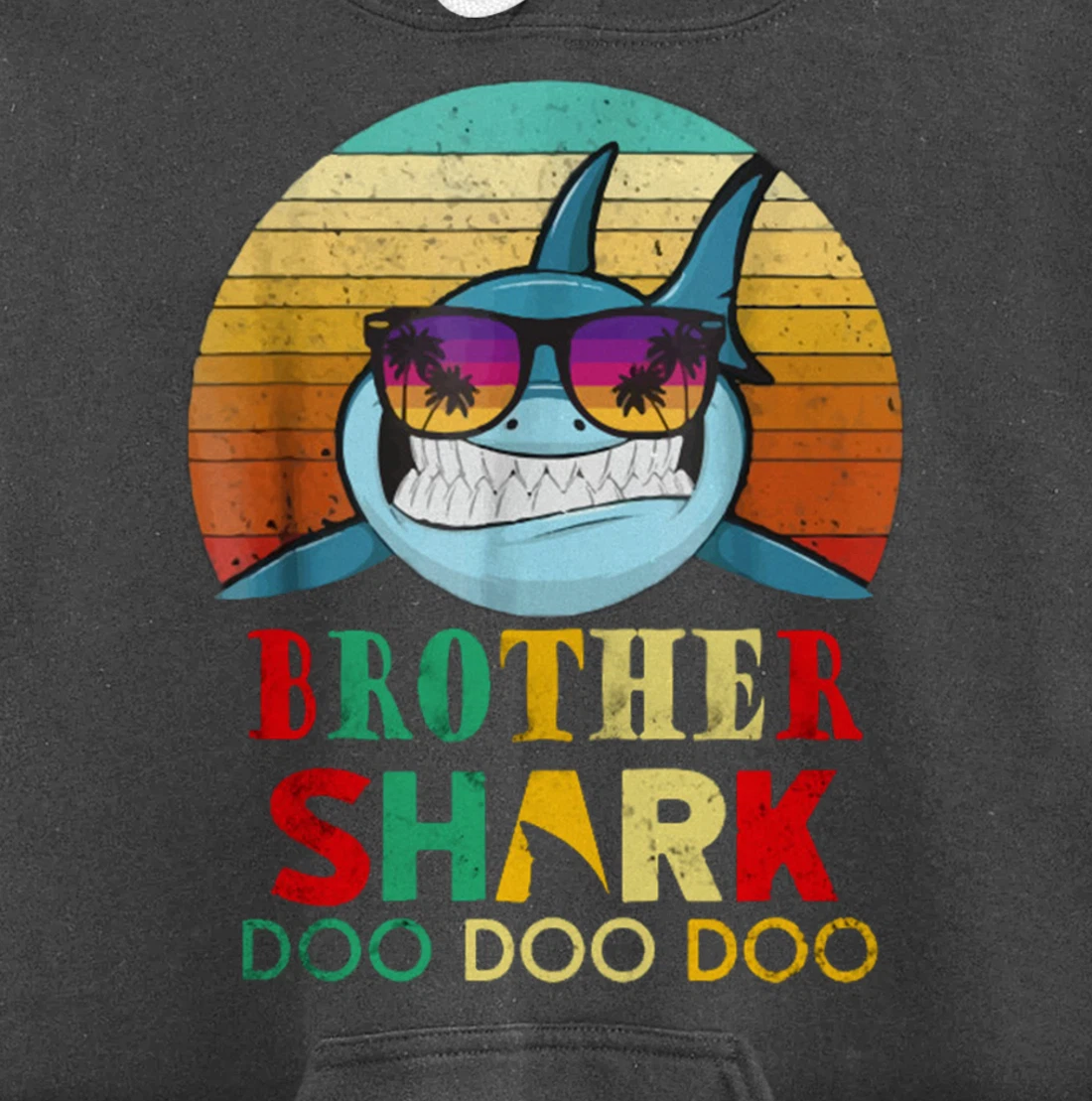 Retro Vintage Brother Shark Doo Doo Doo Hoodie Pullover Hoodie