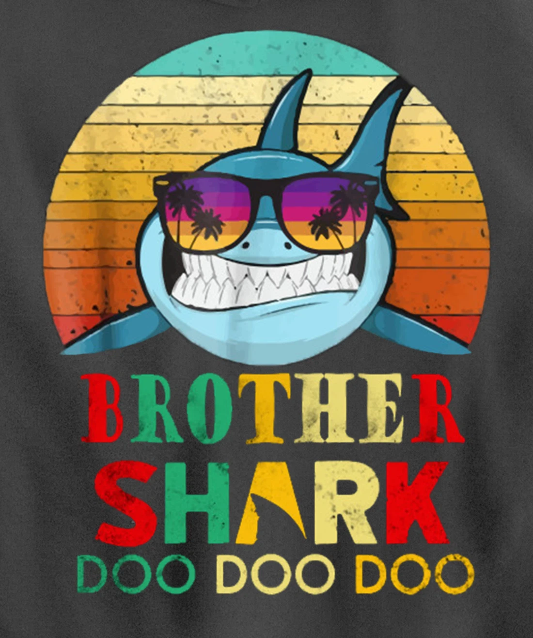 Retro Vintage Brother Shark Doo Doo Doo Hoodie Pullover Hoodie