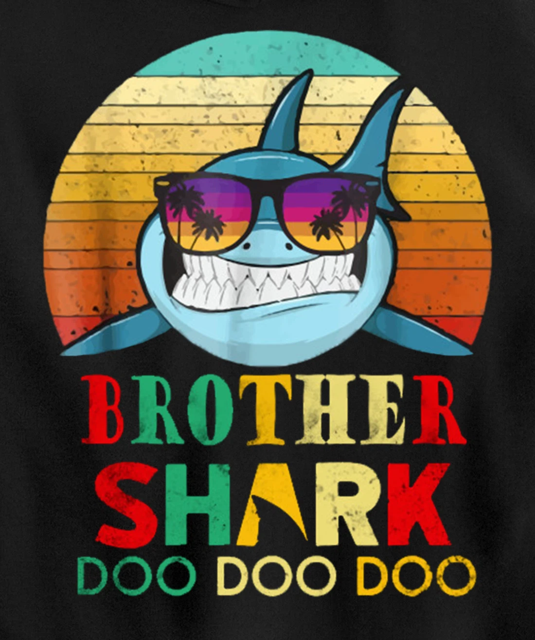 Retro Vintage Brother Shark Doo Doo Doo Hoodie Pullover Hoodie