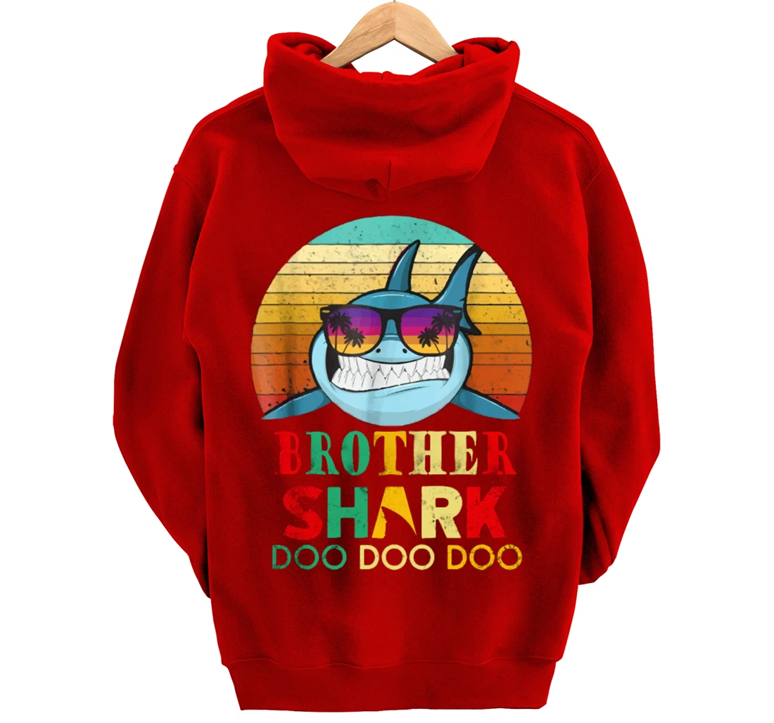 Retro Vintage Brother Shark Doo Doo Doo Hoodie Pullover Hoodie