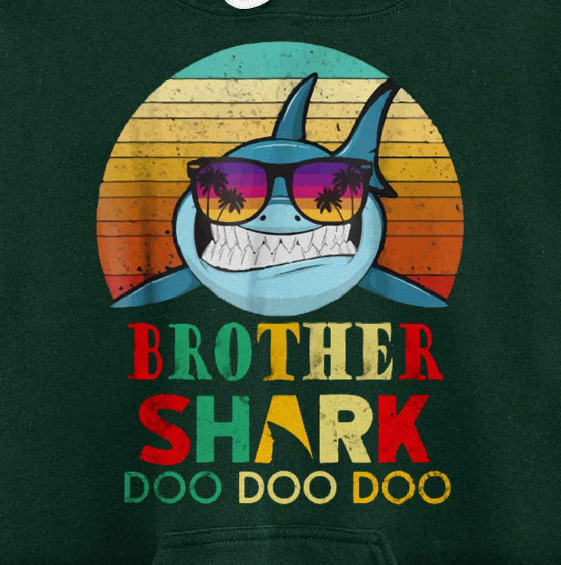 Retro Vintage Brother Shark Doo Doo Doo Hoodie Pullover Hoodie