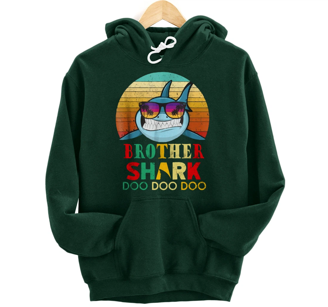 Retro Vintage Brother Shark Doo Doo Doo Hoodie Pullover Hoodie