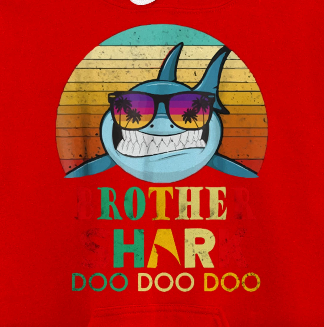 Retro Vintage Brother Shark Doo Doo Doo Hoodie Pullover Hoodie
