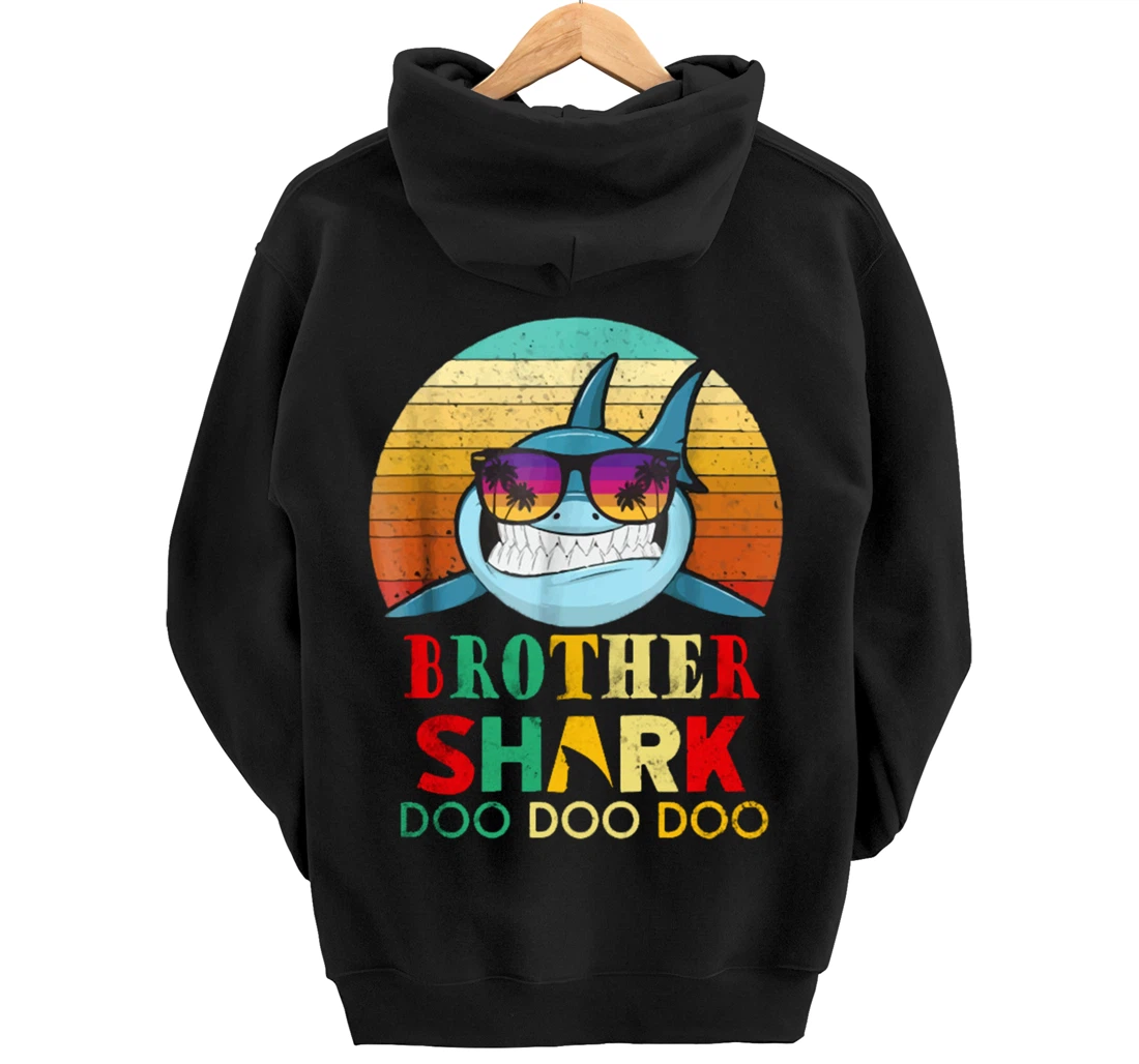 Retro Vintage Brother Shark Doo Doo Doo Hoodie Pullover Hoodie
