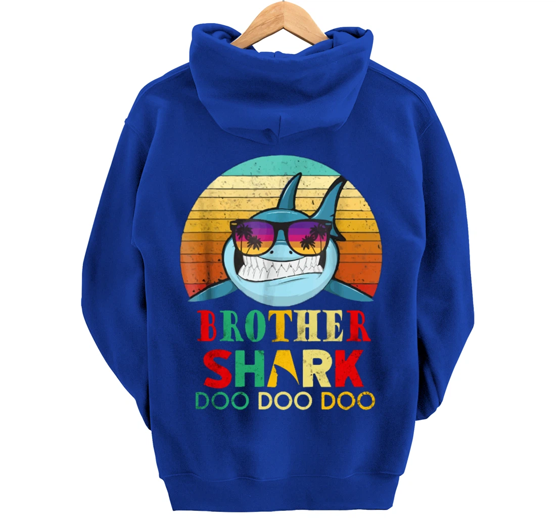 Retro Vintage Brother Shark Doo Doo Doo Hoodie Pullover Hoodie