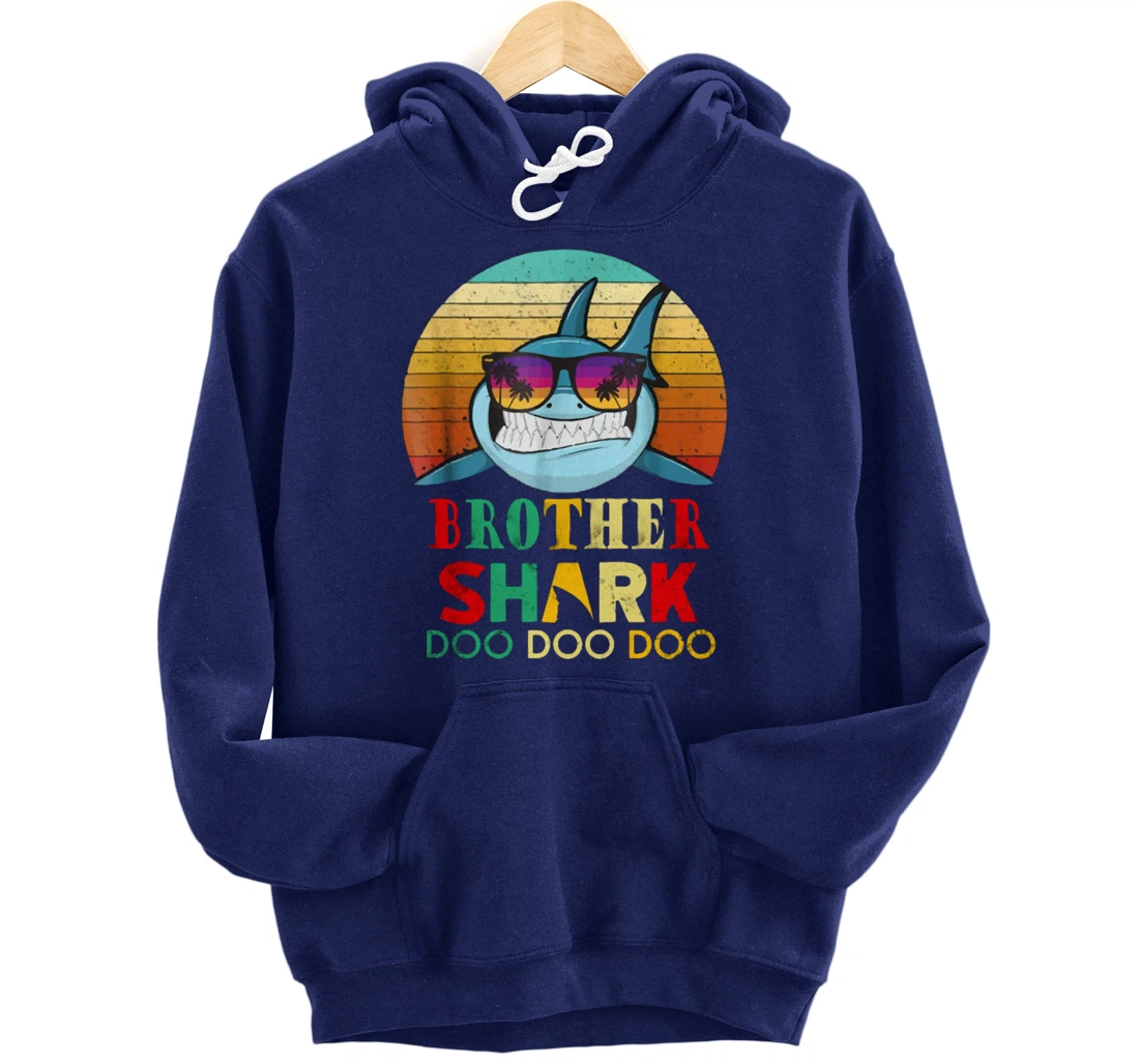 Retro Vintage Brother Shark Doo Doo Doo Hoodie Pullover Hoodie