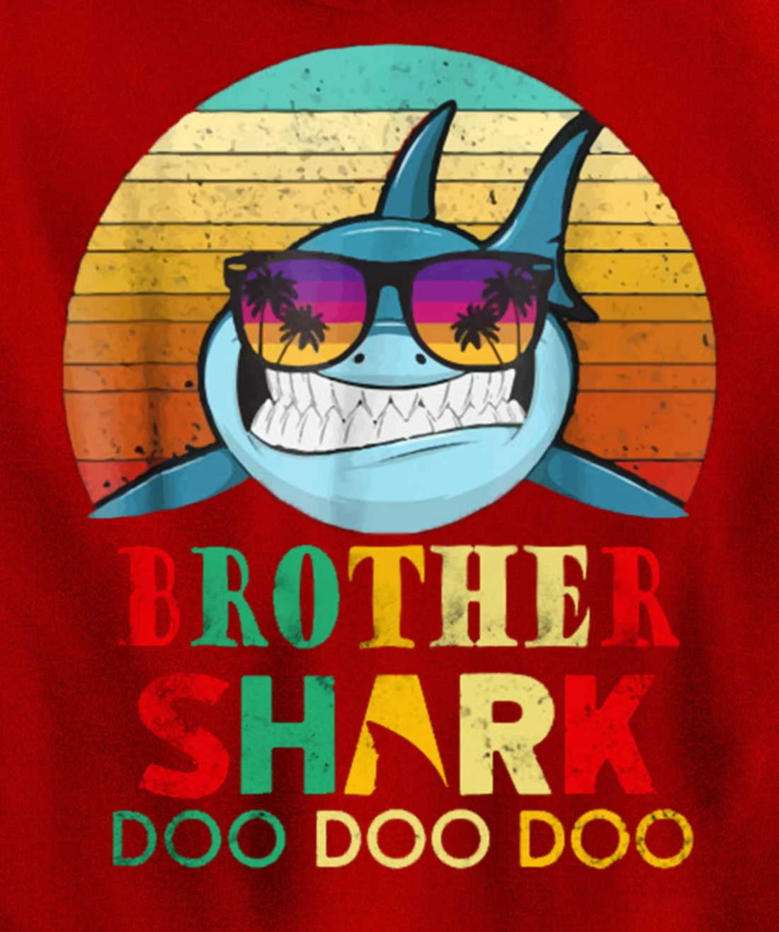 Retro Vintage Brother Shark Doo Doo Doo Hoodie Pullover Hoodie