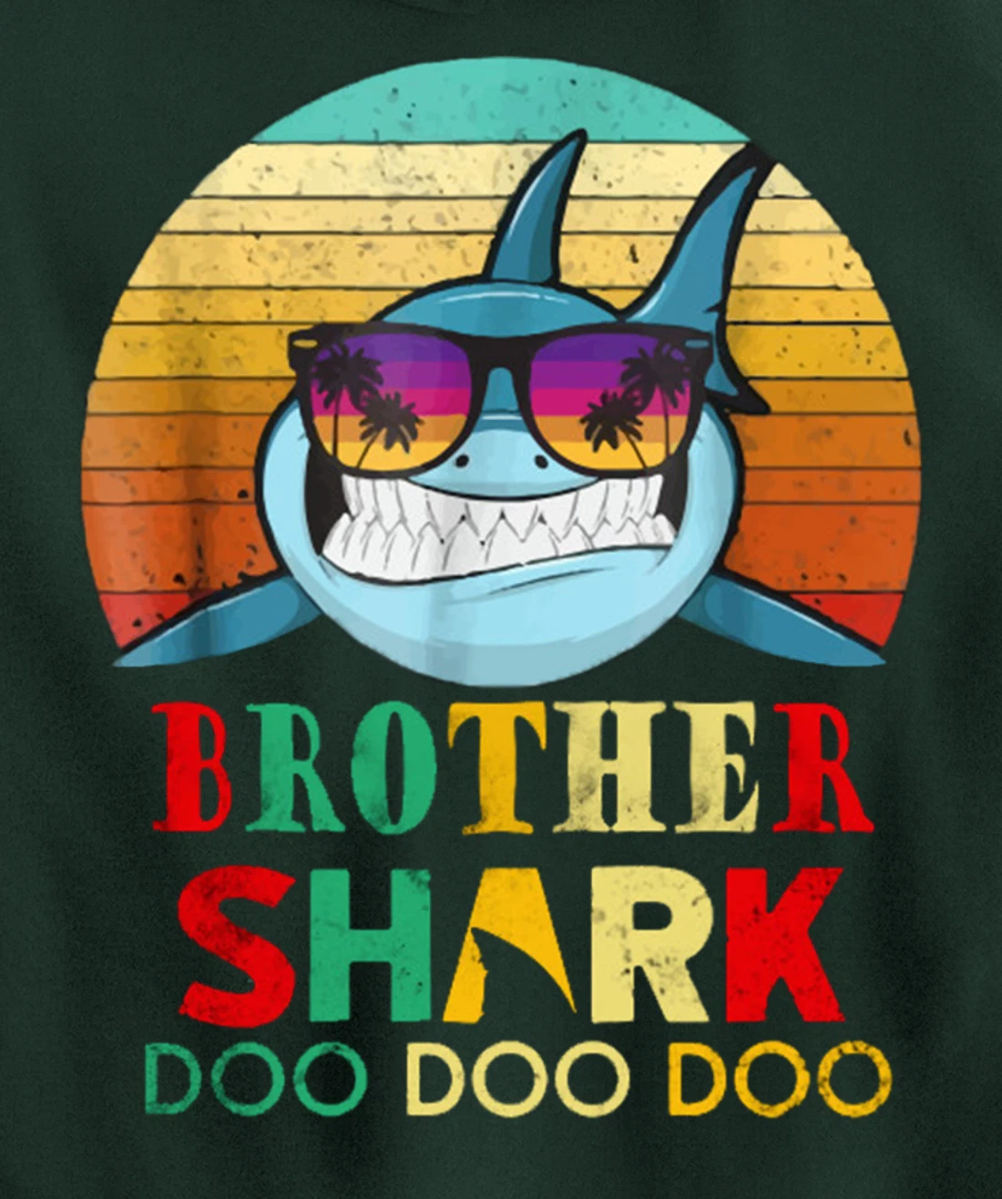 Retro Vintage Brother Shark Doo Doo Doo Hoodie Pullover Hoodie