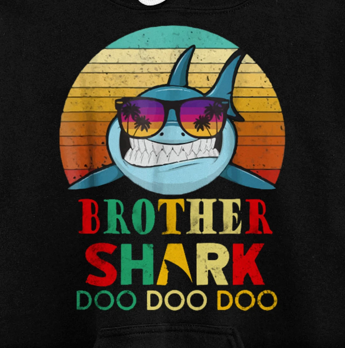 Retro Vintage Brother Shark Doo Doo Doo Hoodie Pullover Hoodie