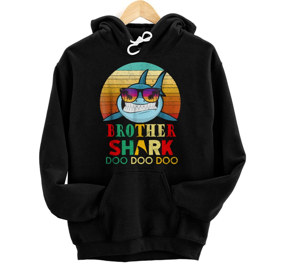 Retro Vintage Brother Shark Doo Doo Doo Hoodie Pullover Hoodie