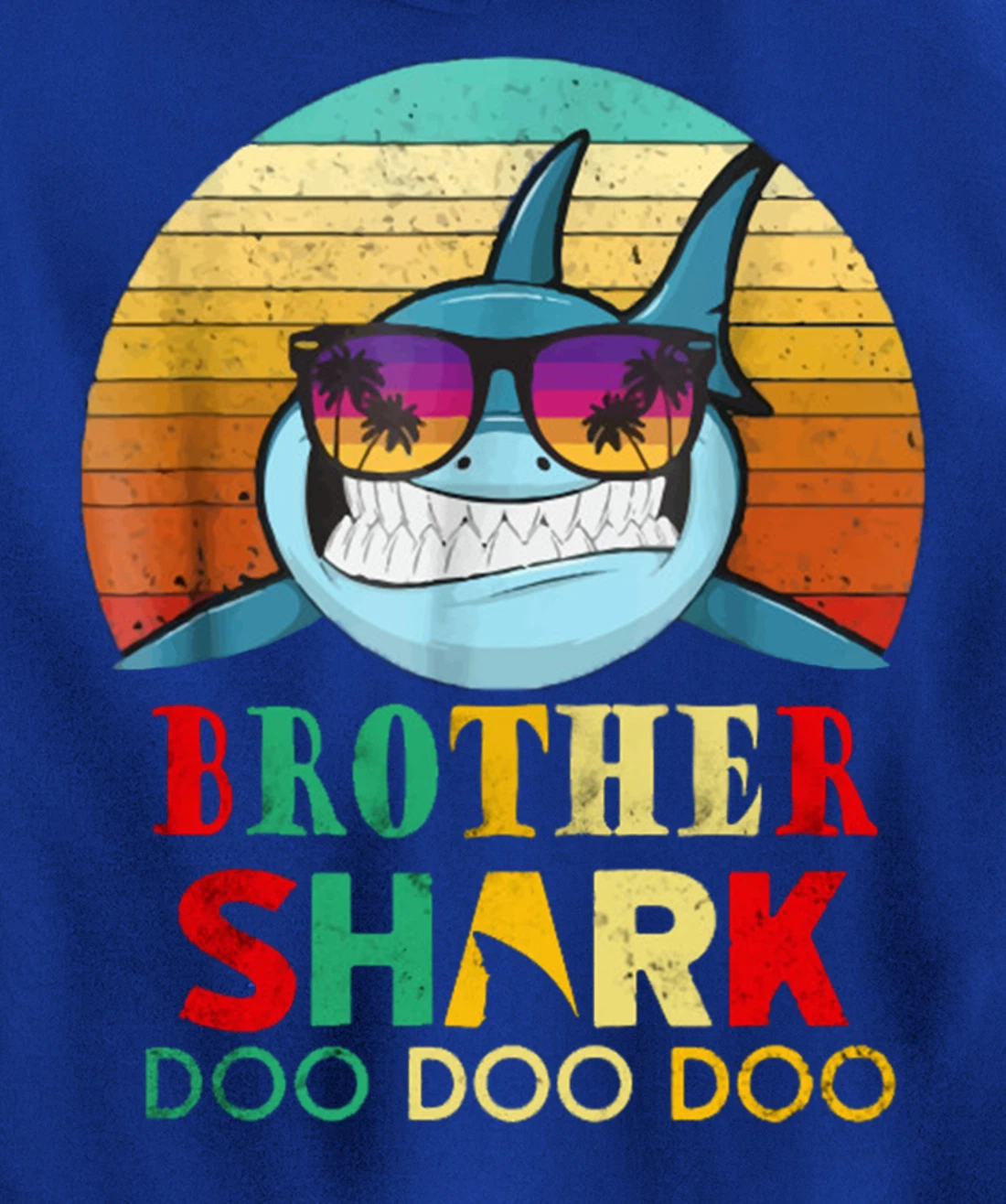 Retro Vintage Brother Shark Doo Doo Doo Hoodie Pullover Hoodie
