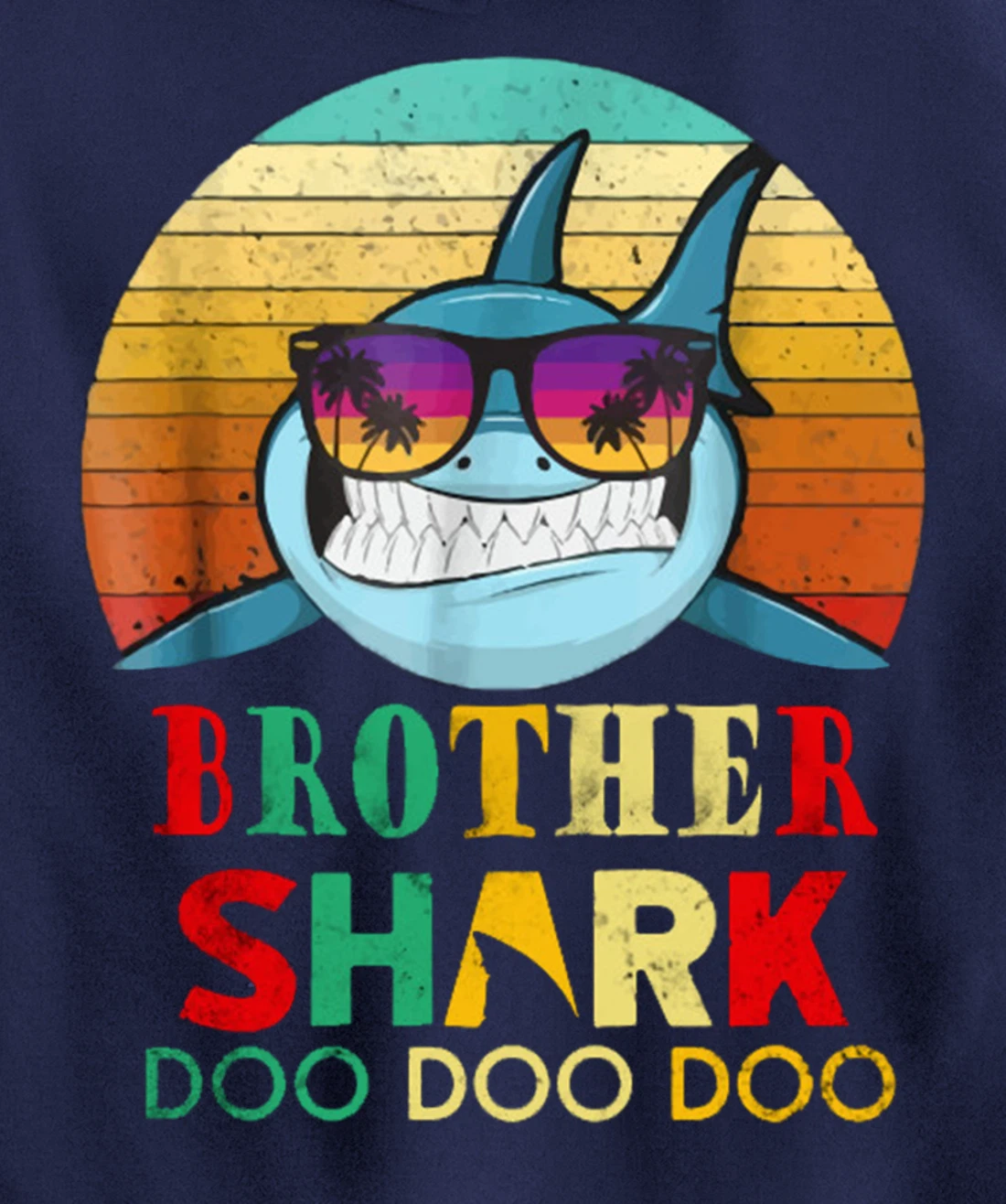 Retro Vintage Brother Shark Doo Doo Doo Hoodie Pullover Hoodie
